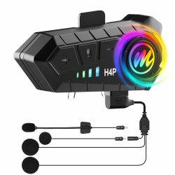 Moman Motorrad Helm Headset, H4 Plus Motorcycle Kopfhörer Helmet Nur für eine Person Wireless 5.3 Automatische Antwort Wasserdicht IPX6, Motorrad-Kopfhörer-Headset-Motorradhelm-Helm Angebot bei HelloDeals