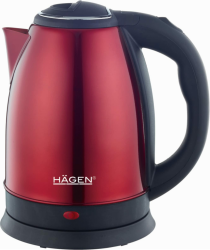 Hagen - Edelstahl -Elektrischer- Kabelloser Wasserkocher -1.8L HAGEN HA5525-RED-Rot Angebot bei HelloDeals