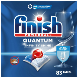 Finish Quantum Infinity Shine Spülmaschinentabs – Geschirrspültabs für Tiefenreinigung, Fettlösekraft und Glanz – Sparpack mit 83 Tabs Angebot bei HelloDeals