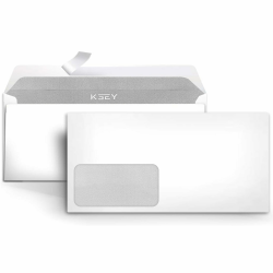 100 Briefumschläge mit Fenster DIN Lang, 110mm x 220mm, 80g/m² Papier, weiße Briefumschläge mit grauem Innendruck für Sichtschutz… Angebot bei HelloDeals