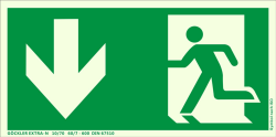 Brandengel® Hochwertiges Schild Notausgangsschild Pfeil Unten 300 x 150 mm langnachleuchtende Kunststoffplatte mit selbstklebender Schaumschicht EXTRA-N - PFEIL UNTEN Rettungsweg ISO 7010 DIN 67510 Pfeil unten nachleuchtend selbstklebend PVC 300 x 150 mm Angebot bei HelloDeals