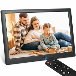 TSITSC 13.3" Digitaler Bilderrahmen, 1280 * 800 Elektronischer Bilderrahmen Foto Musik Video Player Kalenderfunktion mit Fernbedienung, unterstützt USB/SD-Karte, Desktop-oder Wandmontage (Schwarz) Angebot bei HelloDeals