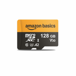 Amazon Basics microSD-Karte mit Lese-Adapter, 128 GB, schnelle Geschwindigkeit bis zu 200 MB/s, Schwarz, 1 Stück Angebot bei HelloDeals