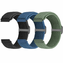 Yunshare Geflochtenes Elastisches Armband Schnellverschluss 18mm 19mm 20mm 22mm Nylon Uhrenarmband für Samsung/Garmin/Fossil/Amazfit/Huawei Watch Ersatzarmband Damen Herren, 3 Stück Angebot bei HelloDeals