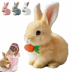 My Realistic Bunny Toy, 2025 Neu Hüpfendes Kaninchen, Interaktives Elektronisches Haustier Plüschhasenspielzeug mit Geräuschen Bewegungen Wackeln Hasen Kuscheltiere Osterhase Plüschtier (Braun) Angebot bei HelloDeals
