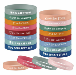 Yuecda Motivationsarmbänder Inspirierende Sprüche Silikon Armbänder, Motivationsgeschenke für Teenager, Schüler, Kollegen (20) Angebot bei HelloDeals