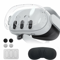 Olycism Schutzhülle Kompatibel mit Meta Quest 3, für Meta Quest 3 stoß- und kratzfeste Hülle hochtransparente Hülle mit 1 x Headset-Abdeckung 3 x Kameraobjektiv aus gehärtetem Glas 4 x Joystick-Kappen Angebot bei HelloDeals
