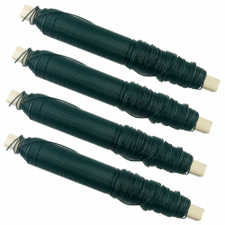 Diompirux 4er Set Grün Blumendraht verzinkt, biegsam, stabil und vielseitig Bindedraht, 0,65mm Wickeldraht lose auf Holzwickel, zur Befestigung von Blumen und Pflanzen, Bindedraht, Basteldraht Angebot bei HelloDeals