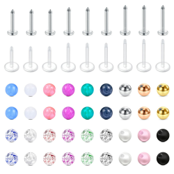Longita 16G 6-10MM Stab Piercing Lippe Chirurgenstahl & Acryl Ersatzkugeln Piercing Kugel für Helix Tragus Piercing Ohrstecker Labret Lippenpiercing Ohrpiercing Conch Piercing für Damen Angebot bei HelloDeals