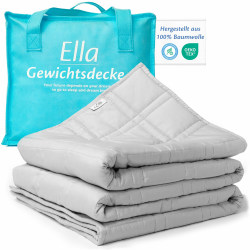 Ella Gewichtsdecke 135x200 9kg - Anti Stress Therapiedecke - Schwere Decke aus 100% Oeko-Tex - Bettdecke für tiefen Schlaf und bessere Erholung – Weighted Blanket - Für Männer & Frauen von 75-110kg Angebot bei HelloDeals