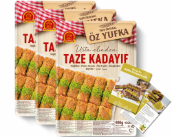 ÖZ Kadayif - Engelshaar Teigfäden für Dubai Schokolade und Künefe - inkl. Rezept für Dubai Schokolade (1200g) Angebot bei HelloDeals
