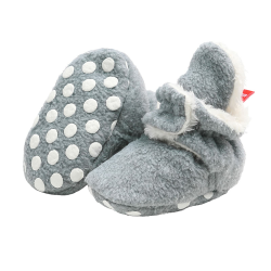 EDOTON Unisex Neugeborenes Schneestiefel Weiche Sohlen Streifen Bootie Kleinkind Stiefel Niedlich Stiefel Socke Einstellbar 6-12 Monate Grau Angebot bei HelloDeals