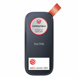 SanDisk Portable SSD 1 TB (externe Festplatte mit SSD Technologie 2,5 Zoll, 800 MB/s Übertragungsraten, robustes Laufwerk, robuste Befestigungsschlaufe aus strapazierfähigem Gummi) grau Angebot bei HelloDeals