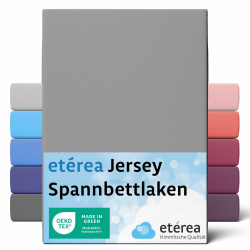 etérea Jersey Spannbettlaken 200x220cm Grau bis 25 cm Höhe - 100% Baumwolle Spannbetttuch Oekotex - Bed Sheets Leintuch Bettbezug mit Rundumgummi - Bettlaken 200x220 cm - Gray 200x220 - 200x220 cm Grau Angebot bei HelloDeals