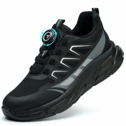 RASEARY Sicherheitsschuhe Arbeitsschuhe Herren Damen Bequem Stahlkappenschuhe Leicht Atmungsaktiv Industrielle Arbeitsschuhe mit Drehschnallen Schnürsenkeln Angebot bei HelloDeals