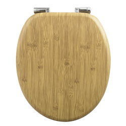 WOLTU Premium WC-Sitz Toilettensitz mit Absenkautomatik, MDF Holzkern, Softclose Scharnier, Antibakteriell, Desgin Décor Bamboo Oval Angebot bei HelloDeals