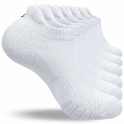 anqier 6 Paar Sneaker Socken Herren 43-46 39-42 35-38 47-50 Baumwolle Kurz Sportsocken Damen Gepolsterte Laufsocken Schwarz Weiß Grau Atmungsaktiv Angebot bei HelloDeals