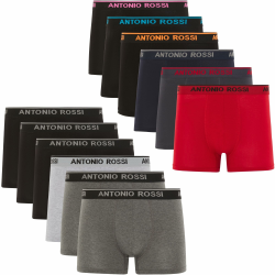 ANTONIO ROSSI (12er-Pack) Herren-Boxer-Hipster - Herren-Boxershorts Multipack mit elastischem Bund Angebot bei HelloDeals