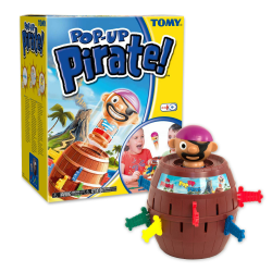 TOMY T7028A1 Kinderspiel "Pop Up Pirate", Hochwertiges Aktionsspiel für die Familie, Piratenspiel zur Verfeinerung der Geschicklichkeit Ihres Kindes, Gesellschaftsspiel ab 4 Jahren, Pop up Spiel Angebot bei HelloDeals
