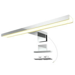 SSC-LUXon LEVA Spiegelleuchte Badezimmer 30cm silber glänzend - Bad Spiegel Beleuchtung 3-in-1 warmweiß 230V Badspiegelleuchte Angebot bei HelloDeals