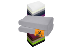 npluseins 2er Pack Spannbezüge Kissenbezüge für Gesundheitskissen 1450.2049, 1 Pack (2 Stück) - Spannbezüge 35-40 x 55-60 cm, grau Angebot bei HelloDeals