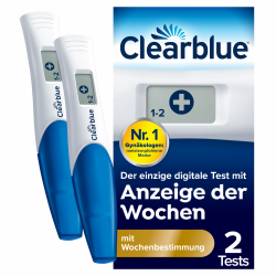 Clearblue Schwangerschaftstest Frühtest digital, Pregnancy Test, 2x Frühschwangerschaftstests/Schwangerschaftsfrühtests mit Wochenbestimmung, Schwangerschaft bestimmen, 25 mIU/ml Angebot bei HelloDeals