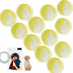 12 Stücke Tierhaarentferner Waschmaschine,Tierhaarentferner für Die Wäsche,Fusselbälle Waschmaschine,Wiederverwendbar Haarfänger,Hundehaare丨Katzenhaarentferner Waschmaschine(Gelb) Angebot bei HelloDeals