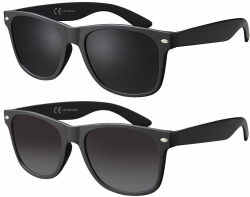 La Optica B.L.M. UV400 CAT 3 CE Unisex Sonnenbrille inkl. Brillenbeutel Putztuch - Verspiegelt, Polarisiert, Gradient Varianten 2er Matt Schwarz, Gläser Grau/Verlauf Angebot bei HelloDeals