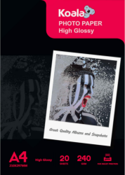 Koala Inkjet Hochglänzend Fotopapier DIN A4, 240 g/m², 20 Blatt, für Canon HP Epson Tintenstrahldrucker Angebot bei HelloDeals