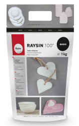 Rayher 3410302 Raysin 100 Gießpulver, Gießmasse weiß, Reliefgießpulver, lufthärtend und geruchslos,1kg Angebot bei HelloDeals