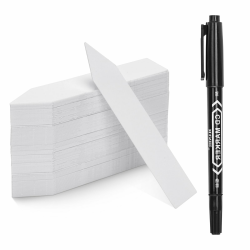 KINGLAKE 100Stk Pflanzschilder Weiß Pflanzenstecker Kunststoff Gartenschilder Mit 1 Marker Zum Beschriften Wetterfest Pflanzen Etiketten Für Draussen,10x2CM Angebot bei HelloDeals