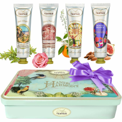 Muttertag Geschenkset Frauen 4 Handcreme Un Air D'Antan - Hübsche Metallbox - Shea Butter - Geschenke Für Mama - Beauty Set - Wellness Set Für Frauen - Französische Geschenke Für Frauen Angebot bei HelloDeals