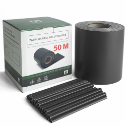 Stabmattenzaun Sichtschutz-Streifen, PVC Folie in Anthrazit, 19cm hoch, 50m lang, inkl. 26 Befestigungs-Clips. Zubehör zum Verkleiden von Doppelstabmattenzäunen und Einzelstabmattenzäunen Angebot bei HelloDeals