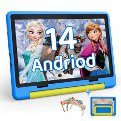 HotLight Android 14 Tablet 10 Zoll - Kinder Tablet Octa Core Tablet für Kinder mit OTG-Übertragung und Wi-Fi 6G Widevine L1 8GB+64GB+1TB TF Type- C Kopfhöreranschluss Gesichtserkennung Tablet - Blau Angebot bei HelloDeals