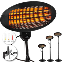 KESSER Heizstrahler, Wickeltisch-Wärmestrahler mit Splitterschutz und Kipp- Abschaltung, Standfuß - 2 in1 (auch zur Wandmontage geeignet) Infrarot ✓ Terrassenheizung Terassen ✓ Quarzstrahler Angebot bei HelloDeals