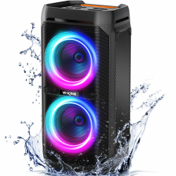 W-KING 220W PEAK Bluetooth Lautsprecher Groß,115dB Lauter Sound,Musikbox Bluetooth Partybox Boombox,Tiefer Bass, lautsprecher boxen,IPX6 Wasserdicht, BT5.3, 24H Akku,EQ,Echo,DSP,RGB Lichter,Gitarre,TF Angebot bei HelloDeals