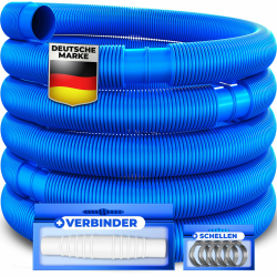 KESSER® Poolschlauch 8m / Ø 38mm | Schwimmbadschlauch mit Muffen | Solarschlauch für Pool | Saugschlauch | Pumpenschlauch | Flexibler Wasserschlauch inkl. Schlauchschellen & -verbindung | Blau Angebot bei HelloDeals