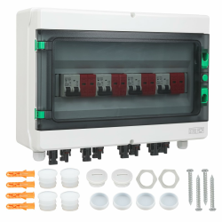 SROCHN Überspannungsschutz PV DC 32A 1000V Blitzschutz Leistungsschalter IP65 Wasserdicht 4 Strings 18 Module Solar PV Anschlusskasten Angebot bei HelloDeals