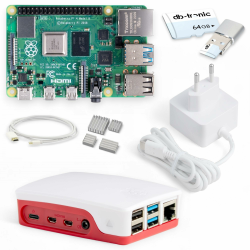 Raspberry Pi 4 2GB Starter-Kit | USB-C Netzteil 15W | Gehäuse | 64GB Edition | 4k Micro HDMI Kabel | Kühlkörper Set Angebot bei HelloDeals
