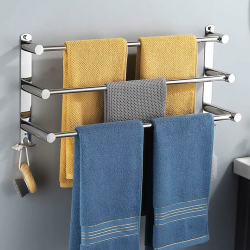 60CM Handtuchhalter Ohne Bohren, Handtuchhalter Stehend, Handtuchhalter Silber Badezimmer Zubehör, Handtuchhalter Bad Selbstklebend SUS304 Edelstahl, Handtuchhalter Wandmontage für Badezimmer Küche Angebot bei HelloDeals