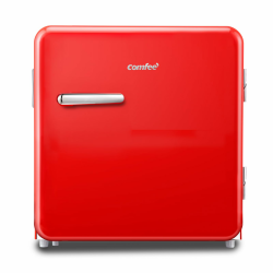 Comfee' RCD50RE2RT(E) kleiner Kühlschrank, 47 Liter, Retro-Design, Mini-Kühlschrank mit Mono-Tür, einstellbarer Thermostat, leise, geeignet für Zuhause, Büro und Hotel, Rot Angebot bei HelloDeals
