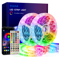 TVLIVE LED Strip, RGB LED Streifen 20M, LED Lichterkette mit Fernbedienung und APP, Musik Sync, Timer-Einstellung und Dimmbar Farbwechsel, LED Band für Zimmer, Schlafzimmer, Küche, Bar, Party Deko Angebot bei HelloDeals