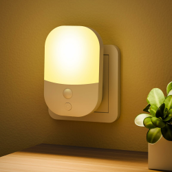 Nachtlicht Steckdose mit Dämmerungssensor, 5 Helligkeitsstufen, ON/OFF/AUTO Beleuchtungsmodus, 3000K WarmWeiß Nachtlicht für Flure,Treppen, Schlafzimmer, Wohnzimmer, Küche, Badezimmer, 0.3W, 1 Stück Angebot bei HelloDeals