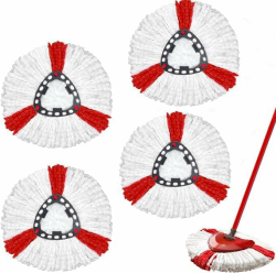 4 Stück Wischmopp Ersatzköpfe Kompatibel mit Vileda Turbo 2-in-1 Mop, Wischmop Ersatzbezug, Mikrofaser Wischmob Ersatzmop Moppköpfe für Bodenwischer und EasyWring&Clean Mopp Angebot bei HelloDeals