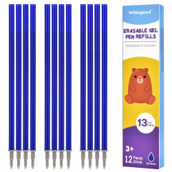 Willingood 12x Radierbarer Ersatzminen Blau - Kompatibel Mit Legami - Einfach zu radieren - Stiftspitze 0,7mm,Höhe 13 cm Angebot bei HelloDeals