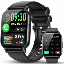 Smartwatch Damen Herren, 1.85'' Zoll HD Smart Watch mit Telefonfunktion, 112+ Sportmodi Sportuhr mit Pulsuhr/Schlafmonitor, IP68 Wasserdicht Fitnessuhr mit Information Erinnerung für iOS Android Angebot bei HelloDeals