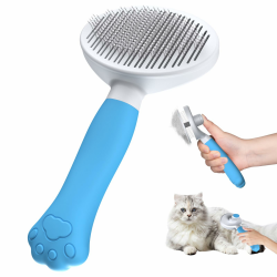 Zivacate Katzenbürste Hundebürste [Ergonomischer Griff & Ein-Klick-Reinigung] Werkzeug für kurz- & langhaarige Hunde/Katzen/Kaninchen, Unterwollbürste(blauer See) Angebot bei HelloDeals