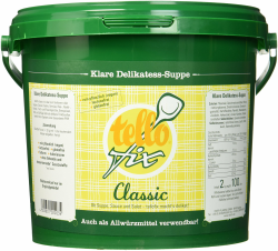 tellofix Classic Klare Delikatess-Suppe - Vielseitige Gemüse Brühe, als Universal-Würzmittel zum Verfeinern einsetzbar - kalorienarm - 1 x 2000 g Angebot bei HelloDeals