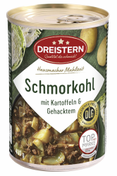 DREISTERN Schmorkohl 400g I Mit Kartoffeln & Schweinehack I Herzhaftes Fertiggericht in recyclebarer Konservendose I Lange Haltbarkeit dank natürlicher Konservierung I Hausmacher Qualität Angebot bei HelloDeals