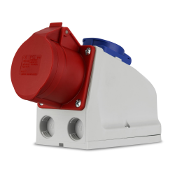 REV CEE Wandsteckdose, 400 VAC u. 230 VAC, 16 A, 5-polig, 3P + N + PE, IP44, mehrfarbig Angebot bei HelloDeals